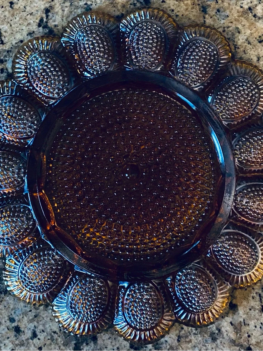Vintage Indiana Glass Marigold Carnival Glass 15 Egg Tray - 11” wide